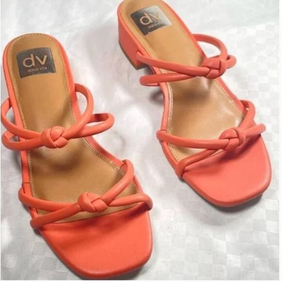 DV Dolce Vita Knotted Slip On Sandal In Color Tangerine sz 7 - Picture 1 of 7